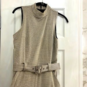 Express Long Pant High Collar Jumpsuit with Removable Matching Belt Size M